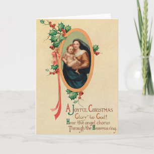 Vintage Madonna and Child Christmas Greeting Card