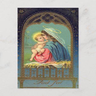 Vintage Madonna and Child Christmas Holiday Postcard