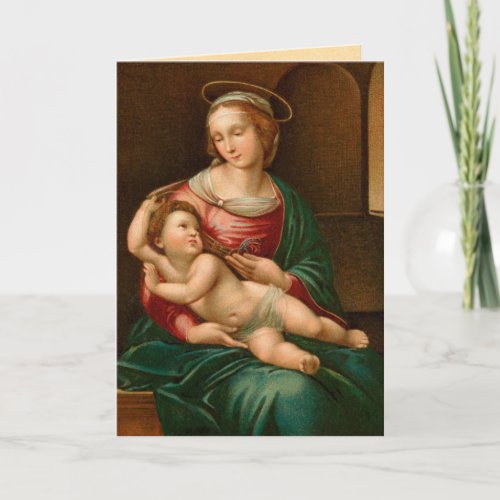 Vintage Madonna and Child Holiday Card