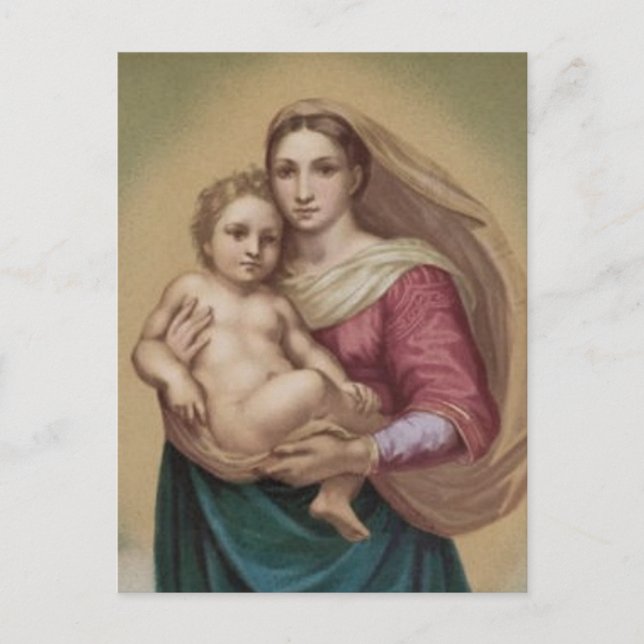 Vintage Madonna And Child Postcard (Front)