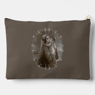 Vintage Madonna and Child with Silver Frame Accessory Pouch