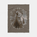 Vintage Madonna and Child with Silver Frame Fleece Blanket