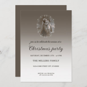 Vintage Madonna and Child with Silver Frame Invitation