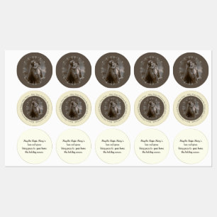 Vintage Madonna and Child with Silver Frame Labels