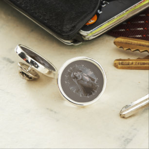 Vintage Madonna and Child with Silver Frame Lapel Pin