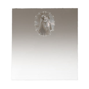 Vintage Madonna and Child with Silver Frame Notepad