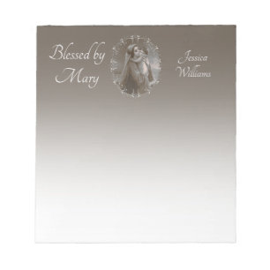 Vintage Madonna and Child with Silver Frame Notepad