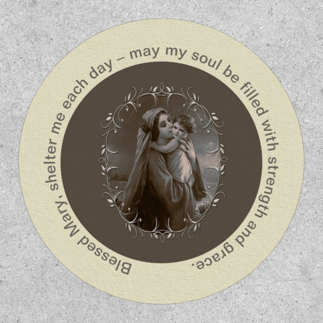 Vintage Madonna and Child with Silver Frame Patch (Front)