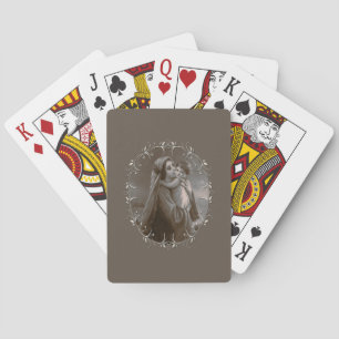 Vintage Madonna and Child with Silver Frame Poker Cards