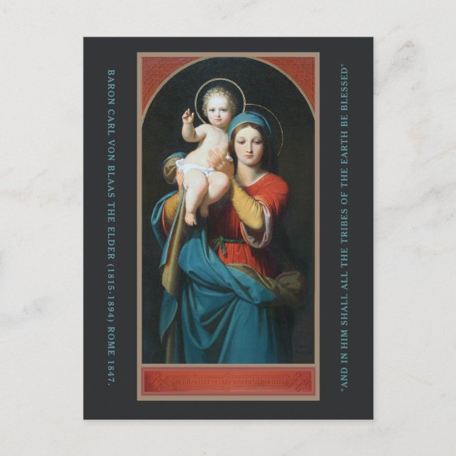 VINTAGE MADONNA AND CHRIST CHILD  HOLIDAY POSTCARD (Front)