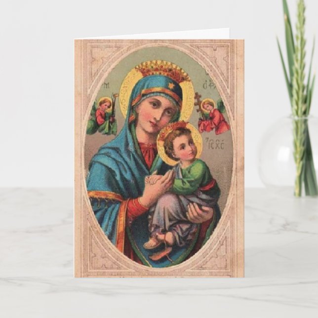 Vintage Madonna & Child Holiday Card (Front)