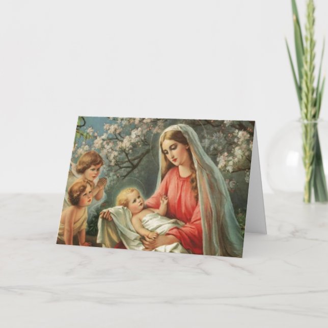 Vintage Madonna & Child Holiday Card (Front)