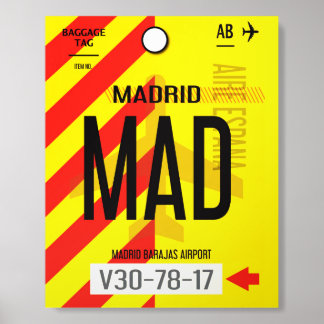 Vintage Madrid Baggage Acrylic Photo Tile
