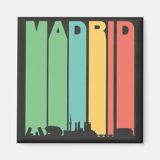 Vintage Madrid Cityscape Magnet