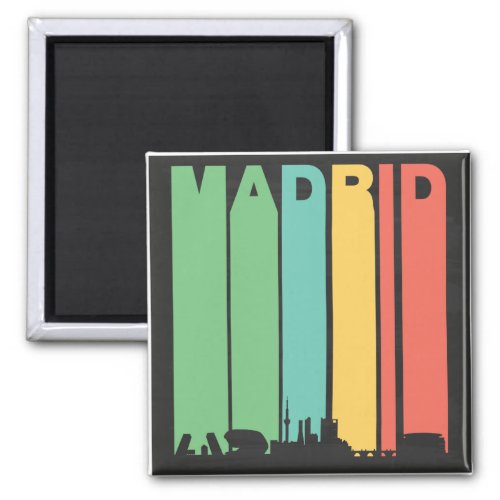 Vintage Madrid Cityscape Magnet