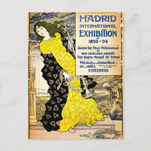 Vintage Madrid International Exposition 1893_94 Postcard