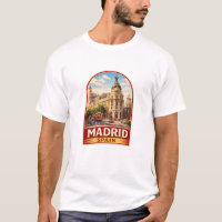 Vintage Madrid Spain Travel Poster Style Design