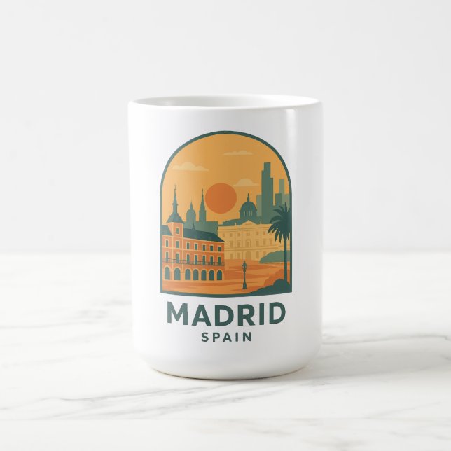 Vintage Madrid Spain Travel – Retro City Coffee Mug (Center)