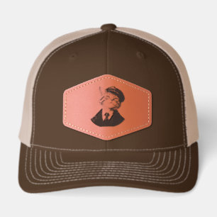 Vintage Mafia Cat Leather Patch Trucker Hat
