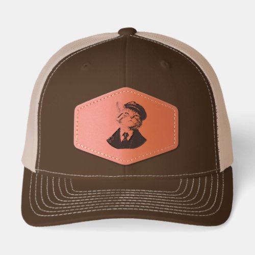 Vintage Mafia Cat Leather Patch Trucker Hat