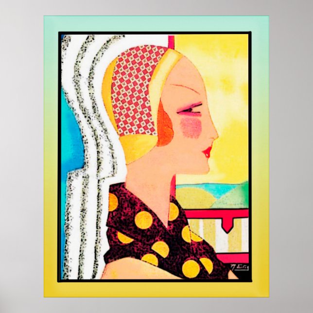 Vintage Magazine Cover Lady (Art Deco) Poster (Front)