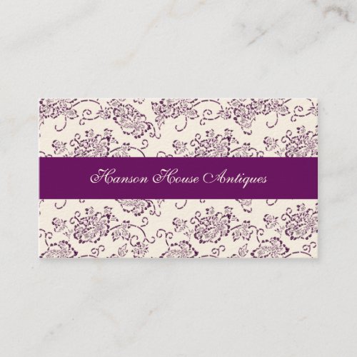 Vintage Magenta and Cream Roses Business Card