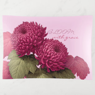 Vintage Magenta Chrysanthemum Botanical Trinket Tray