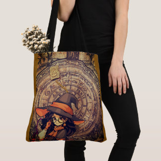 Vintage Magic Circle Grimoire Halloween Tote Bag