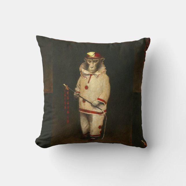 Vintage Magic Monkey Throw Cushion (Front)