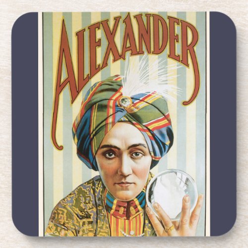 Vintage Magic Poster Alexander the Man Who Knows Beverage Coaster
