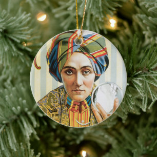 Vintage Magic Poster, Alexander, the Man Who Knows Ceramic Ornament