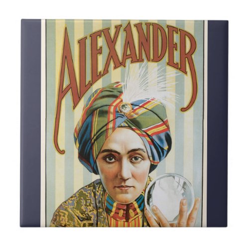 Vintage Magic Poster Alexander the Man Who Knows Ceramic Tile