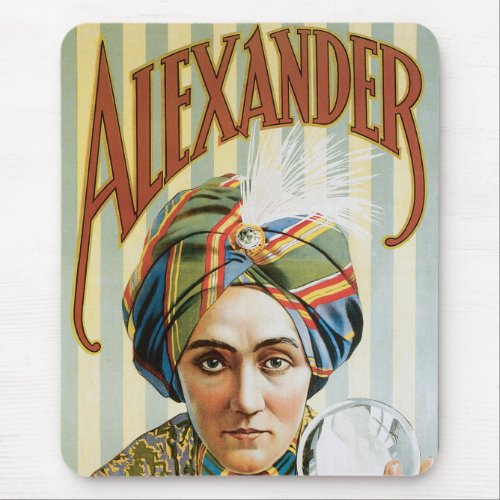 Vintage Magic Poster Alexander the Man Who Knows Mouse Pad