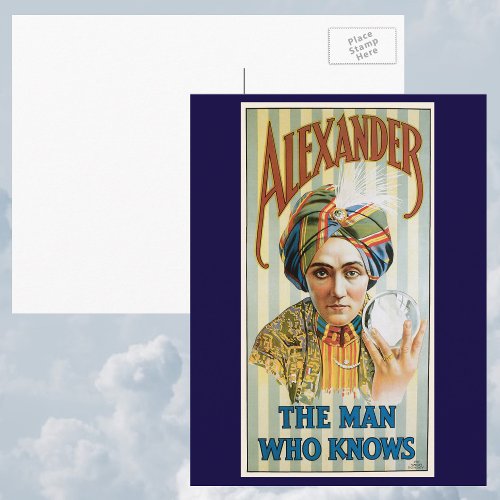 Vintage Magic Poster Alexander the Man Who Knows Postcard