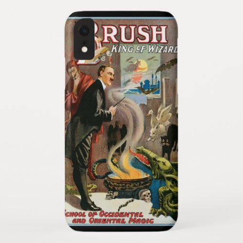 Vintage Magic Poster Brush King of Wizards iPhone XR Case