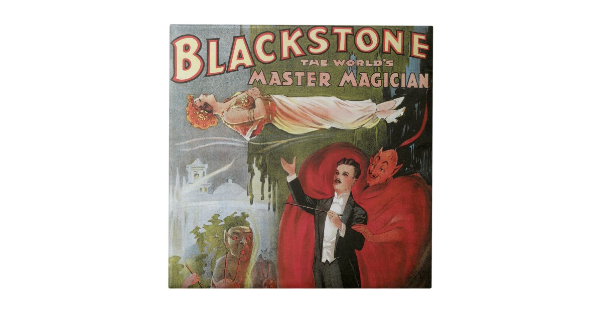 Vintage Magic Poster, Great Blackstone Magician Ceramic Tile Zazzle
