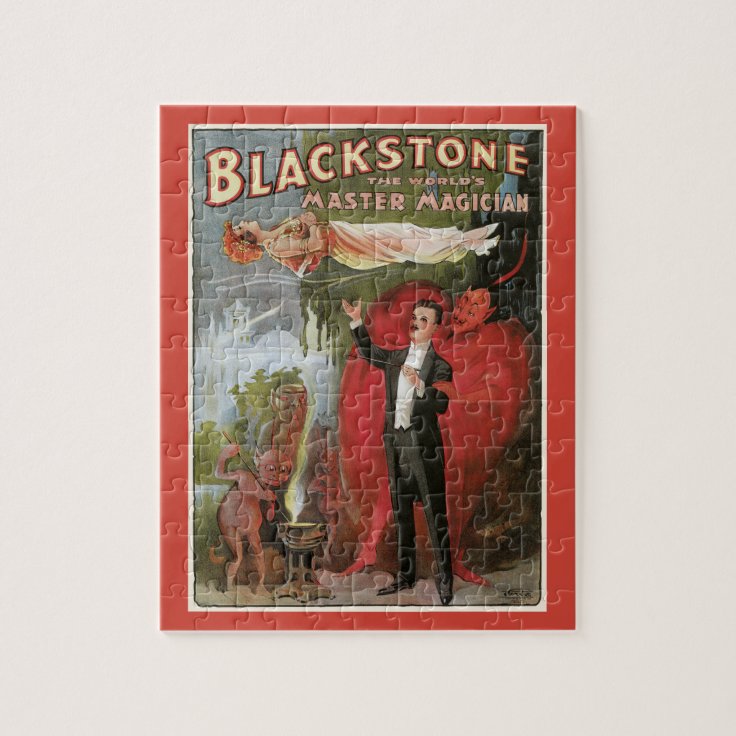 Vintage Magic Poster, Great Blackstone Magician Jigsaw Puzzle Zazzle
