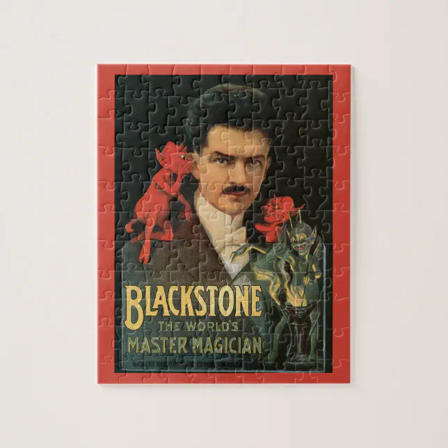 Vintage Magic Poster, Great Blackstone Magician Jigsaw Puzzle Zazzle