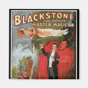 Vintage Magic Poster, Great Blackstone Magician Magnet