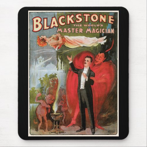 Vintage Magic Poster Great Blackstone Magician Mouse Pad
