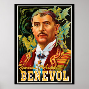 Vintage Magic Poster, Legendary Professor Benevol Poster