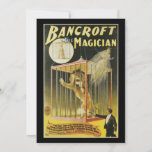 Vintage Magic Poster, Magician Bancroft and Lion Cards