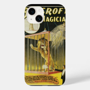 Vintage Magic Poster, Magician Bancroft and Lion Case-Mate iPhone 14 Case