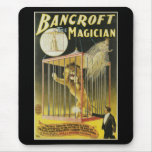 Vintage Magic Poster, Magician Bancroft and Lion Mouse Pad
