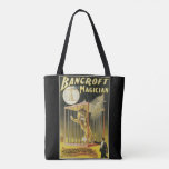 Vintage Magic Poster, Magician Bancroft and Lion Tote Bag