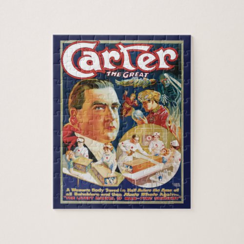 Vintage Magic Poster Magician Carter the Great Jigsaw Puzzle