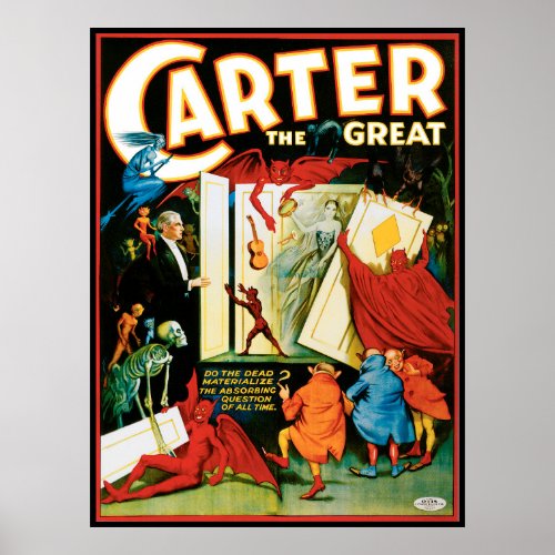 Vintage Magic Poster Magician Carter the Great Poster