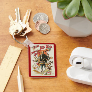 Vintage Magic Poster, Magician Chung Ling Soo Keychain