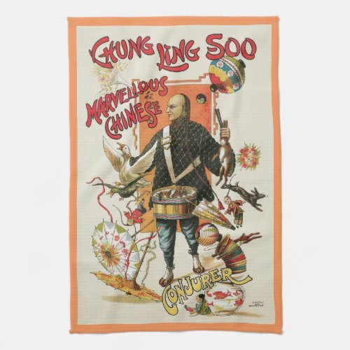 Vintage Magic Poster Magician Chung Ling Soo Kitchen Towel