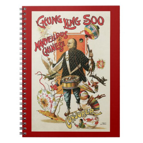 Vintage Magic Poster Magician Chung Ling Soo Notebook